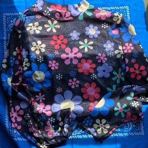 Size 16 Women’s Mesh Floral Crop Top